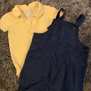 Janie and Jack Boys Short Overalls with Polo
